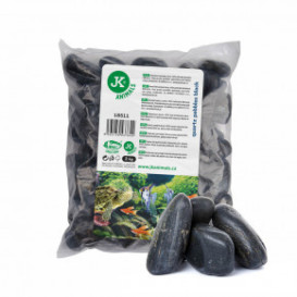 Přírodní křemenné valounky černé, 2 kg, do akvária a terária